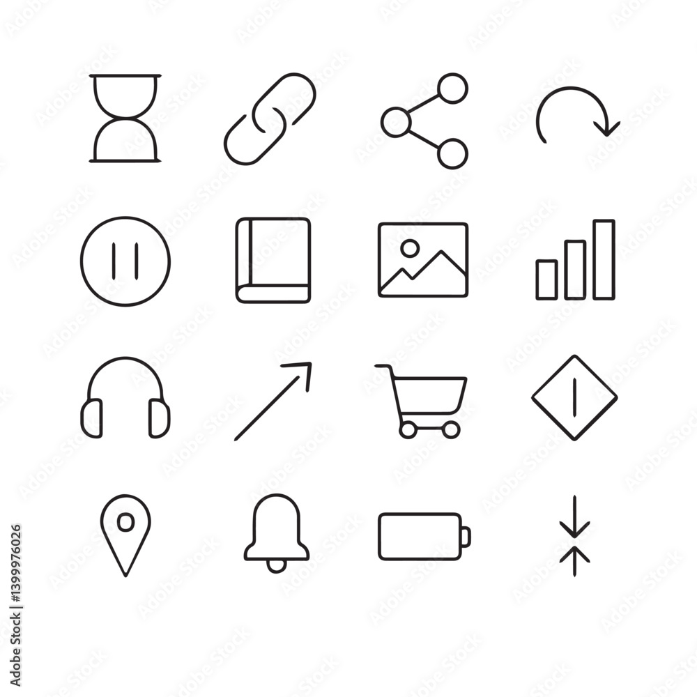 Poster minimalist icon set: a clean, modern collection of meticulously crafted icons, designed for seamless