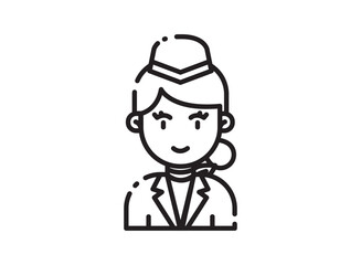 set icon of Travel Holiday Stewardess