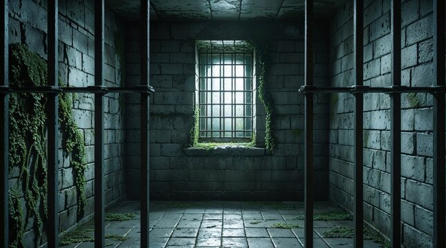 Desolate prison cell in Bastille featuring rusty bars and damp stone walls, evoking feelings of confinement