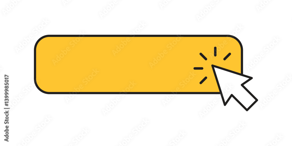 Poster click here empty banner icon in flat style. ecommerce vector illustration on isolated background. sh