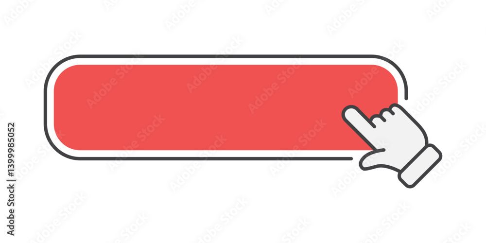 Poster click here empty banner icon in flat style. ecommerce vector illustration on isolated background. sh