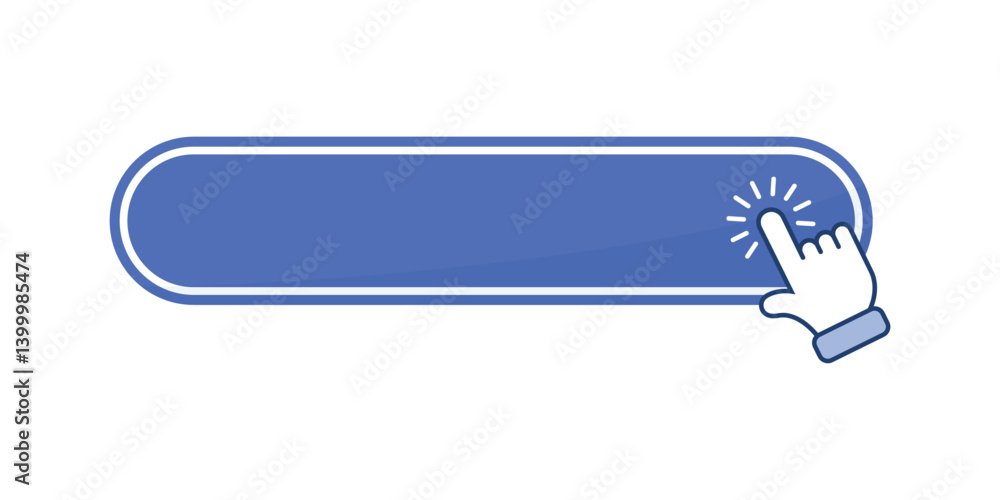 Poster click here empty banner icon in flat style. ecommerce vector illustration on isolated background. sh