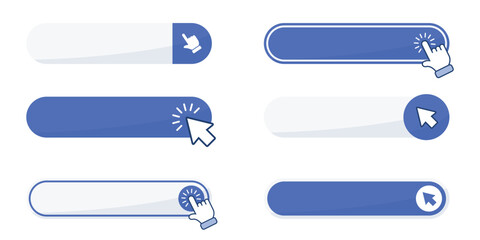 Click here empty banner icon set collection in flat style. Ecommerce vector illustration on isolated background. Shopping button sign business concept.