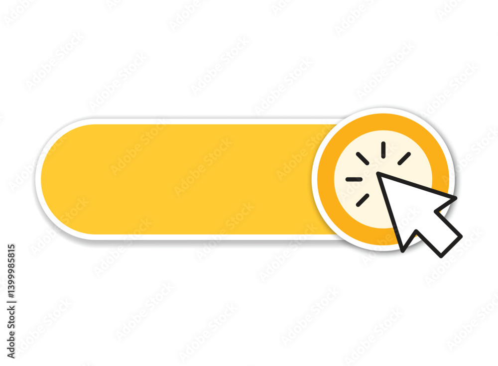 Aufkleber click here empty banner icon in flat style. ecommerce vector illustration on isolated background. sh
