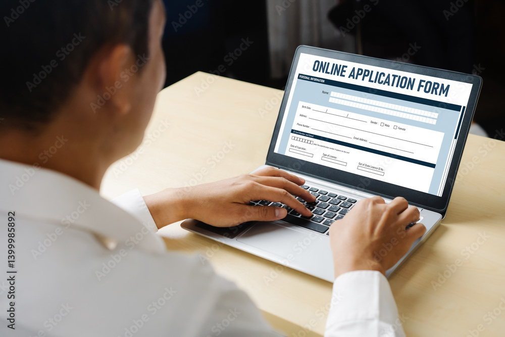 Aufkleber online application form for modish registration on the internet website