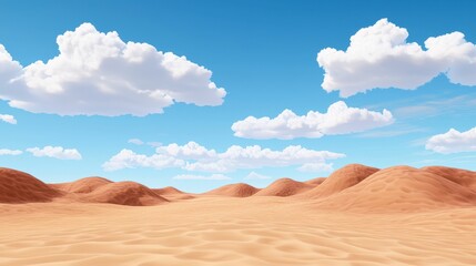 Naklejka premium Pixel Art Desert Landscape Under a Bright Blue Sky