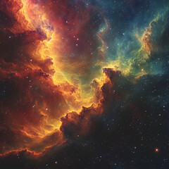 Colorful cosmic nebula scenery with stars glowing high resolution picture