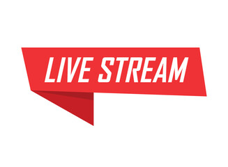 Live stream button icon in flat style. Webinar vector illustration on isolated background. Streaming sign business concept.
