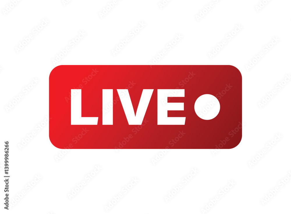 Poster live stream button icon in flat style. webinar vector illustration on isolated background. streaming