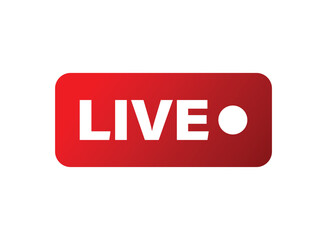 Live stream button icon in flat style. Webinar vector illustration on isolated background. Streaming sign business concept.