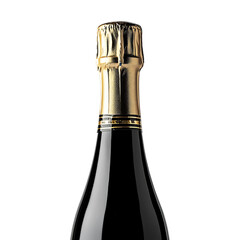 Elegant champagne bottle with gold foil and label