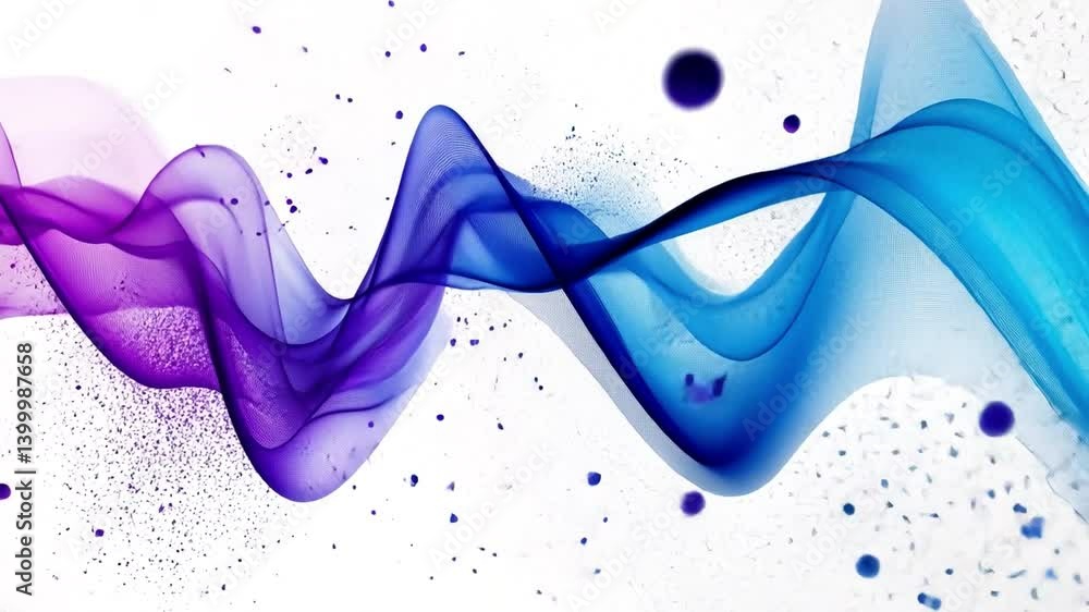 Poster vibrant flowing lines: a mesmerizing display of dynamic waves and abstract art in shades of blue and