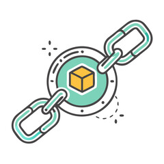 blockchain icon, blockchain vector illustration-simple illustration of blockchain, perfect for blockchain logos and icons