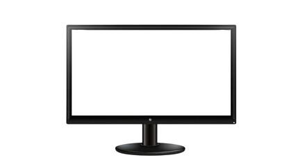 Computer with Blank Screen Isolated on White Background – Modern Desktop for Technology, Business, and Office Use in Web