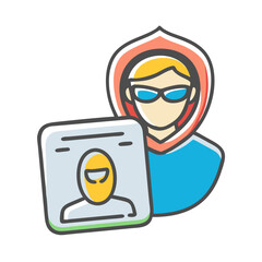identity theft icon, identity theft vector illustration-simple illustration of identity theft, perfect for identity theft logos and icons