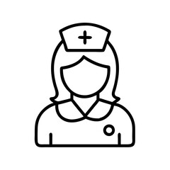 Nurse icon vector graphic design illustration of a healthcare professional wearing uniform and cap
