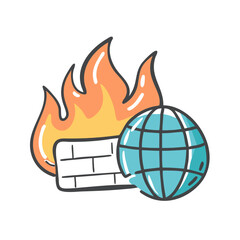 network firewall icon, network firewall vector illustration-simple illustration of network firewall, perfect for network firewall logos and icons