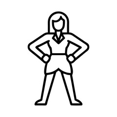 Businesswoman standing with hands on hips vector illustration professional woman icon design