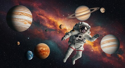 Naklejka premium Cosmic Ballet AI Generated