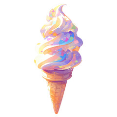 Enjoying colorful ice cream cones at a sunny summer festival event
