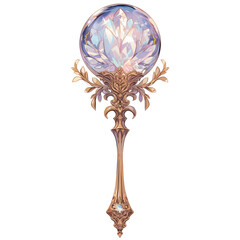 Enchanting crystal staff fantasy realm digital art magical environment close-up