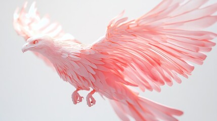 Obraz premium Pink Bird Soaring in Soft Light