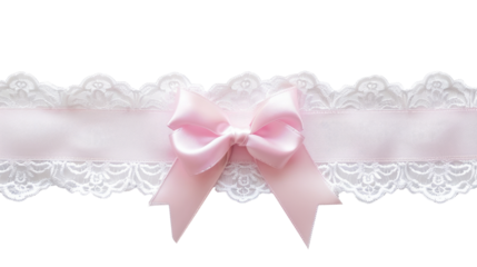 Elegant pink ribbon with lace detailing and bow suitable for special occasions and decorations