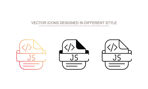 JavaScript icon design with white background stock illustration