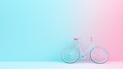Fototapeta premium Pastel Bicycle in Neon Studio