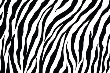 Vector tiger print or skin texture. Abstract black tiger stripes repeated pattern on transparent background for fashion and textile. Jungle safari animal print