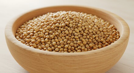 Fototapeta premium Sorghum Grains in Wooden Bowl Closeup for Food Photography