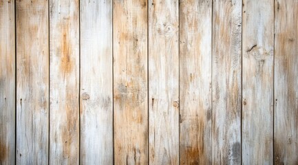 Naklejka premium Weathered Wood Texture: A rustic close-up captures the timeless beauty of aged wood, revealing a pattern of vertical planks, each bearing the marks of time and nature's artistry.