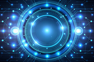 Obraz premium Cyber Vignette with Glowline Circles