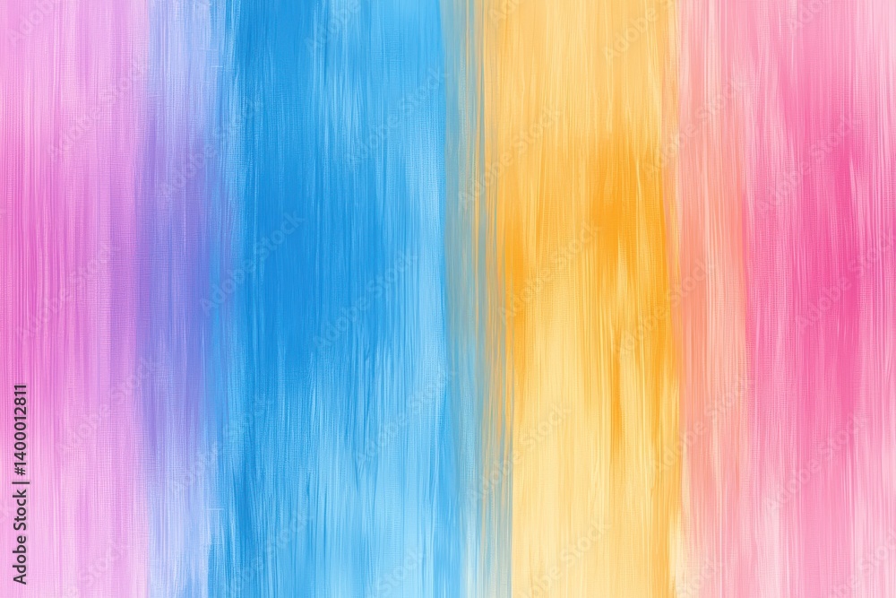 Poster soft pastel color blend of blue pink and yellow with vertical brush textures in abstract distributio