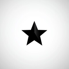 Obraz premium Shining Star of Symbol: A bold, black five-pointed star shines with subtle gradients, representing excellence, achievement, and aspiration against an inviting background. 
