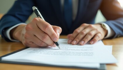 Obraz premium Home buyer insurance approval document signing with house model and key , agreement, signing, sale