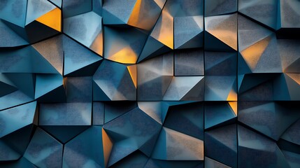 Fototapeta premium Abstract Dark Blue Geometric Polygonal Wall Texture