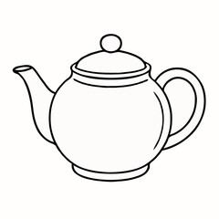 Outline of a teapot in a minimalist style  