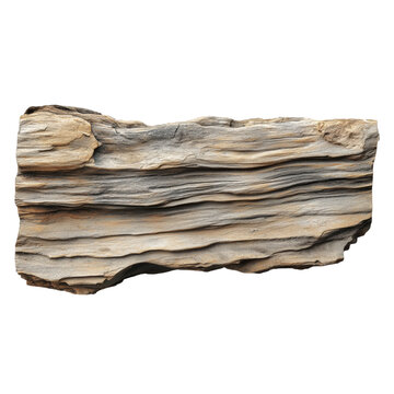 Textured layered rock with natural striations in beige and gray tones, perfect for geological or nature-themed projects.