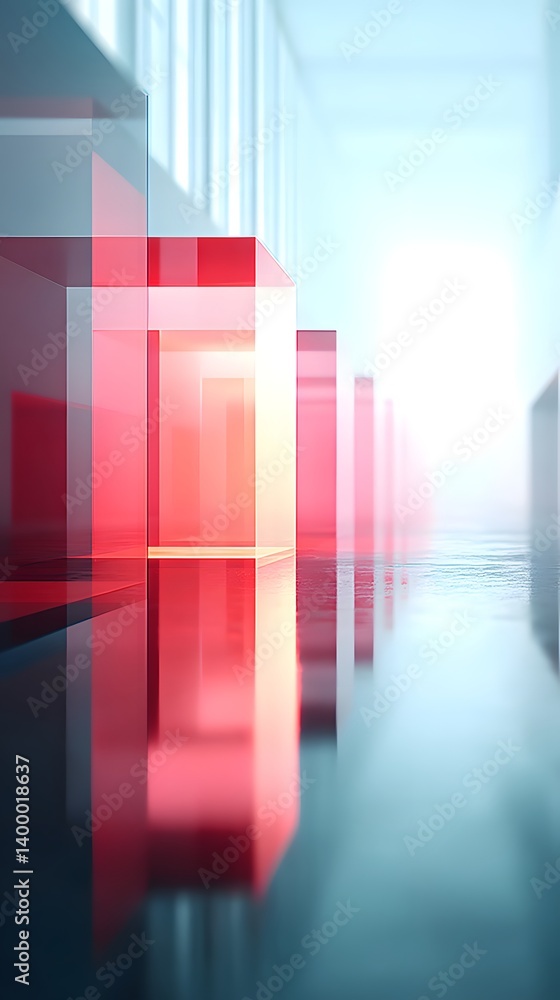 Poster computational depth rendered in layers of digital logic, llm processing vast datasets in abstract 3d