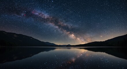 Naklejka premium Celestial Mirror AI Generated