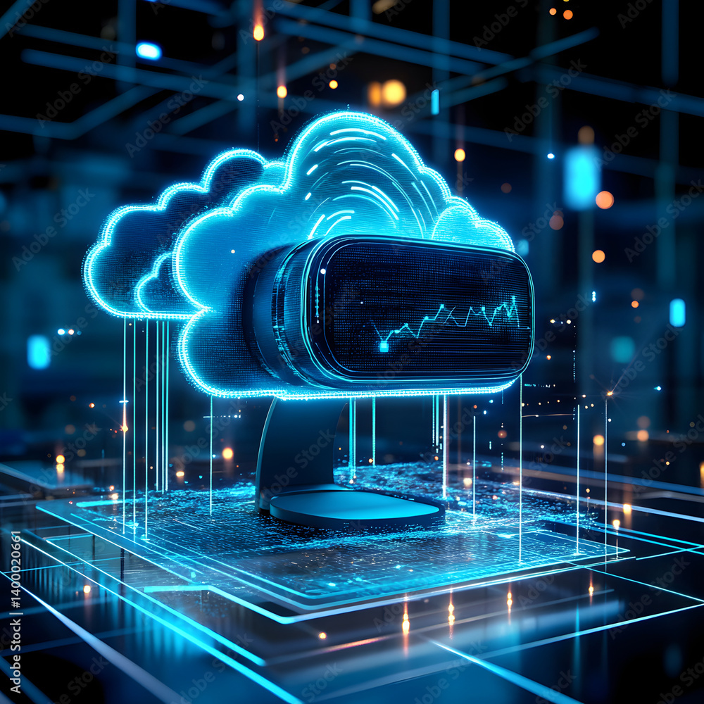 Poster business vr hardware security showcase in a virtual environment interactive presentation futuristic 