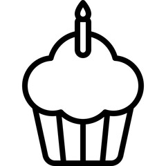 Fototapeta premium Birthday Cupcake Icon