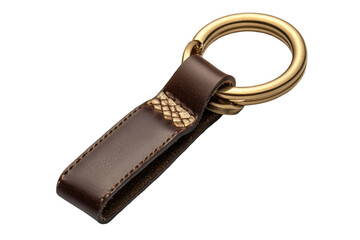 Elegant Brown Keychain on transparent background