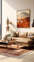 modern living room HD 8K mockup wallpaper Photographic Image