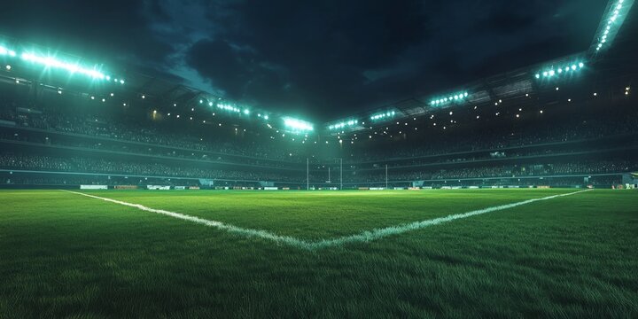 Illuminated stadium at night