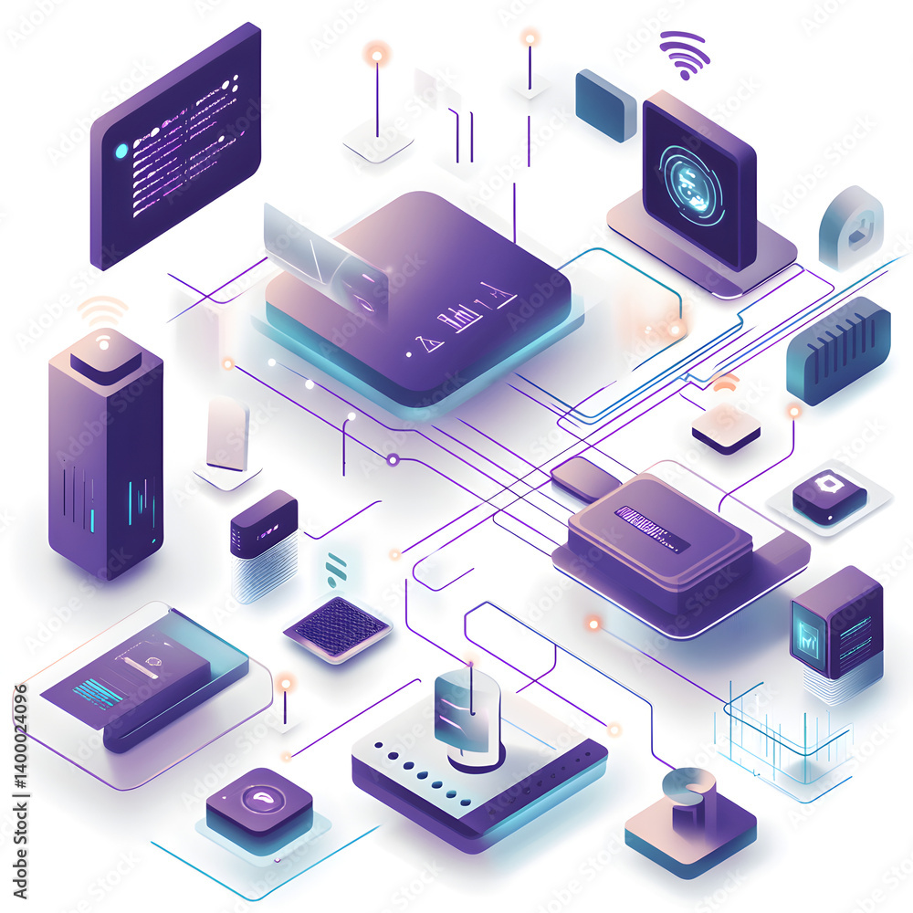 Poster enhancing business efficiency through ai devices virtual workspace infographic digital environment a