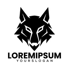 Obraz premium Wolf Silhouette Logo Fox Black Logo For Business