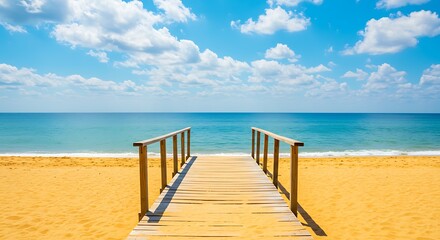 Golden Sands, Azure Dreams AI Generated