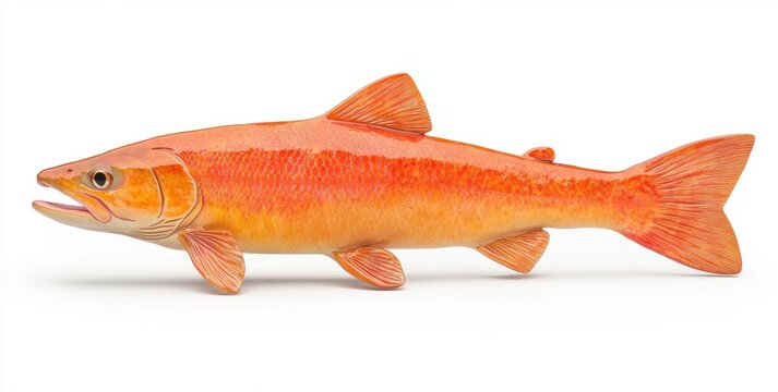 The Orange Splendor of a Fish: A radiant close-up showcases the vibrant orange hues of a fish, its scales shimmering in the light, offering a glimpse into aquatic beauty.